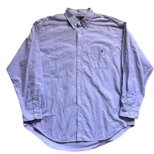 90s Polo Ralph Lauren BIG SHIRT Oxford Button Down Men XL Purple Oversize Cotton